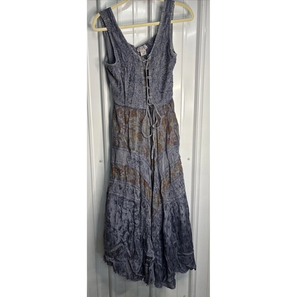 Just Cruising Womens Boho Cottagecore Lace Front Dress Free Size (m/L)EUC